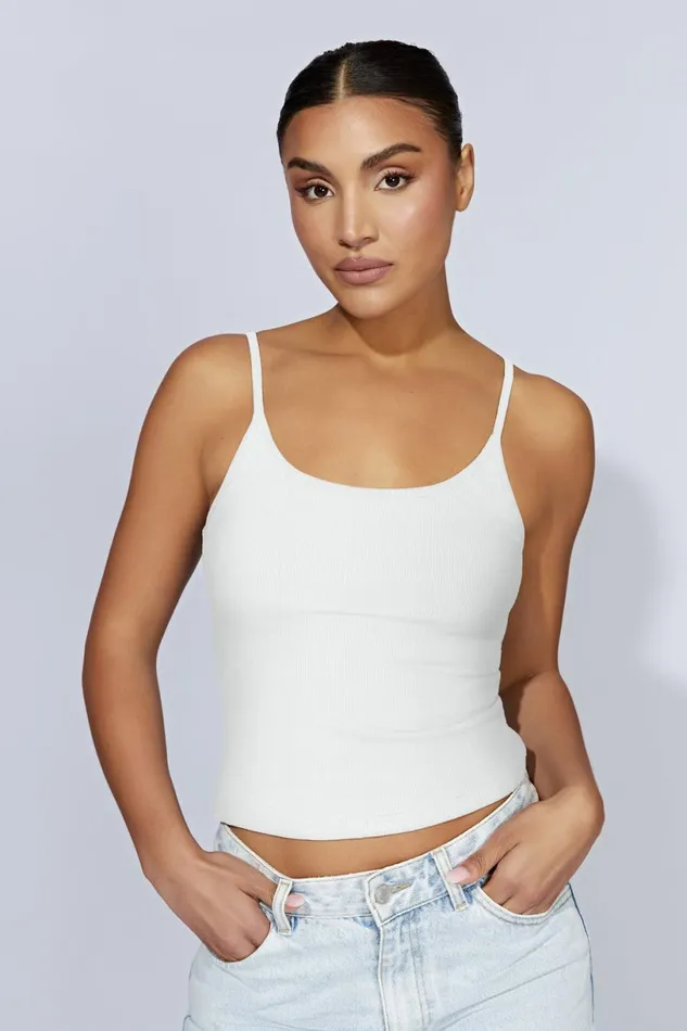 Meshki Sleeveless Tops Women Alexis Ribbed Cami Longline Top 8211 White White