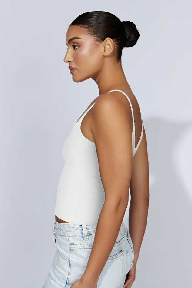 Meshki Sleeveless Tops Women Alexis Ribbed Cami Longline Top 8211 White White