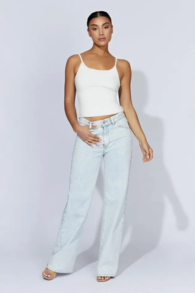 Meshki Sleeveless Tops Women Alexis Ribbed Cami Longline Top 8211 White White