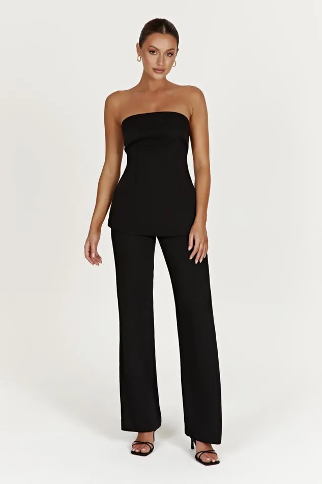 Meshki Sleeveless Tops Women Astrid Strapless Back Tie Top 8211 Black Black