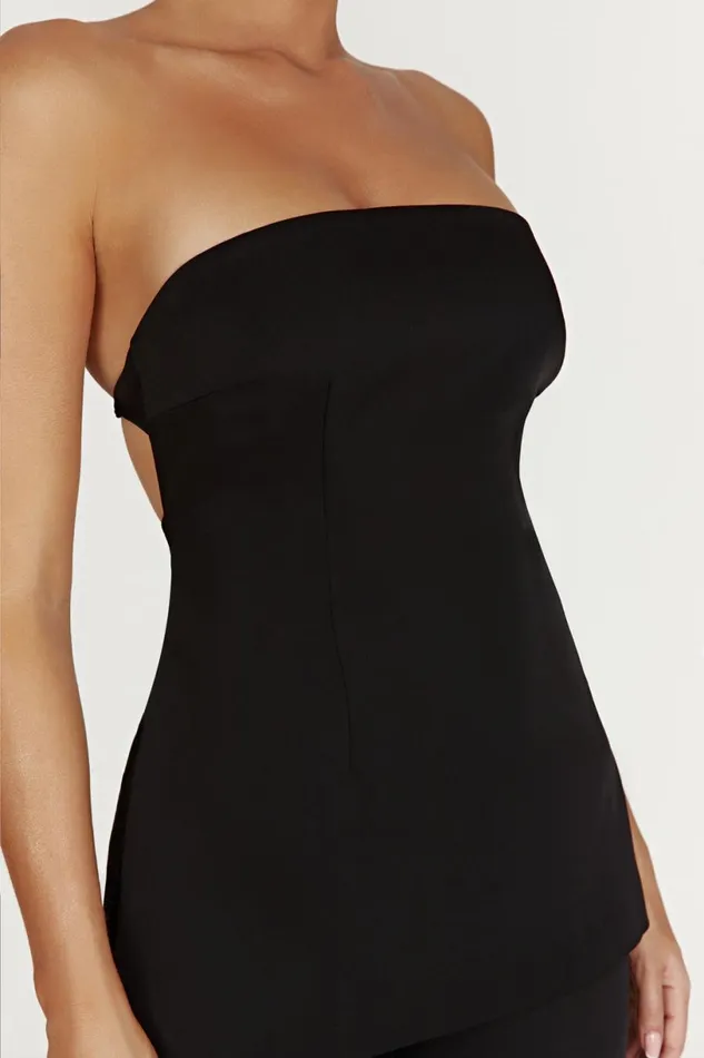 Meshki Sleeveless Tops Women Astrid Strapless Back Tie Top 8211 Black Black