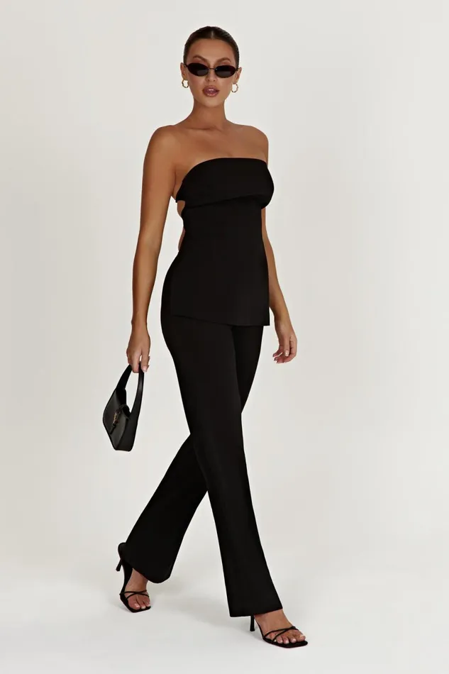 Meshki Sleeveless Tops Women Astrid Strapless Back Tie Top 8211 Black Black