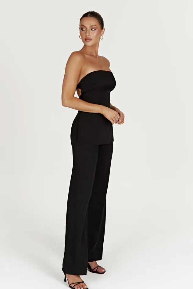 Meshki Sleeveless Tops Women Astrid Strapless Back Tie Top 8211 Black Black
