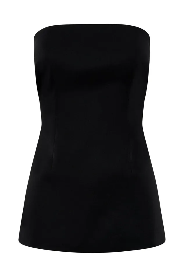 Meshki Sleeveless Tops Women Astrid Strapless Back Tie Top 8211 Black Black