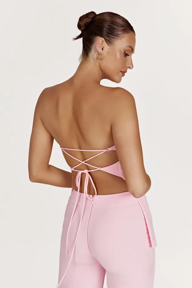 Meshki Sleeveless Tops Women Astrid Strapless Back Tie Top 8211 Blush Pink Blushpink Meshki Sleeveless Tops Women Astrid Strapless Back Tie Top 8211 Blush Pink Blushpink