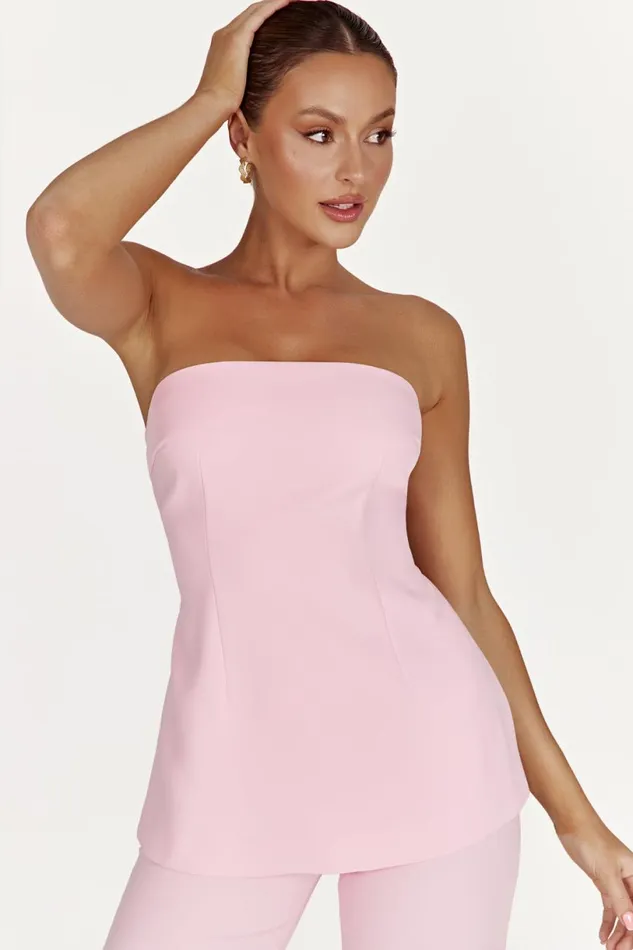 Meshki Sleeveless Tops Women Astrid Strapless Back Tie Top 8211 Blush Pink Blushpink