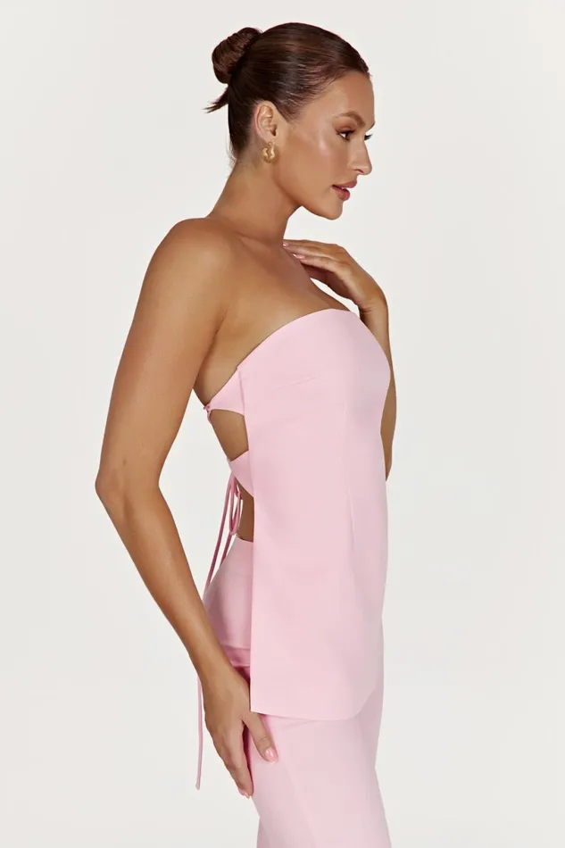 Meshki Sleeveless Tops Women Astrid Strapless Back Tie Top 8211 Blush Pink Blushpink