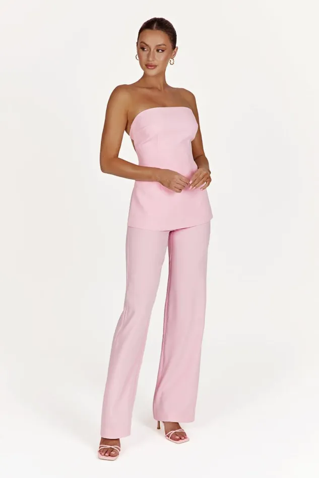Meshki Sleeveless Tops Women Astrid Strapless Back Tie Top 8211 Blush Pink Blushpink