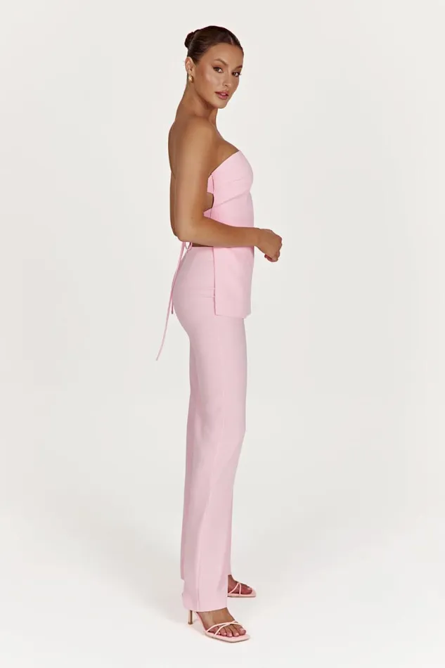 Meshki Sleeveless Tops Women Astrid Strapless Back Tie Top 8211 Blush Pink Blushpink