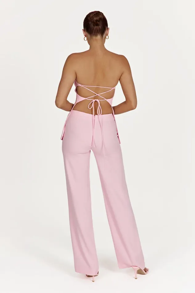 Meshki Sleeveless Tops Women Astrid Strapless Back Tie Top 8211 Blush Pink Blushpink