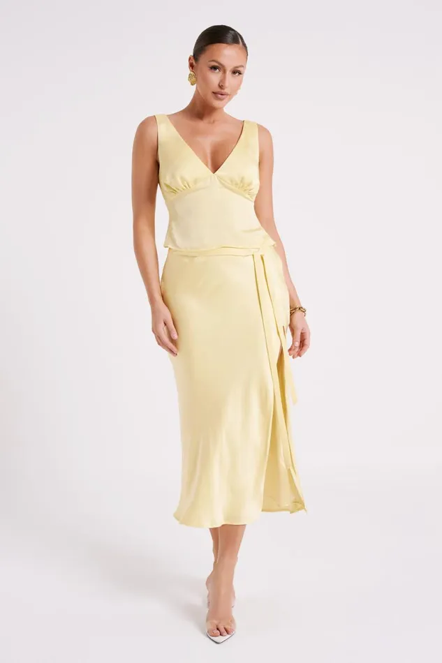 Meshki Sleeveless Tops Women Edie Satin Top 8211 Yellow Yellow