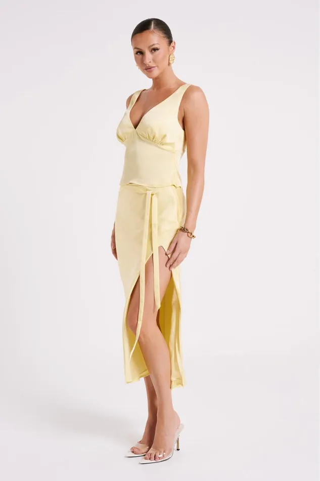 Meshki Sleeveless Tops Women Edie Satin Top 8211 Yellow Yellow