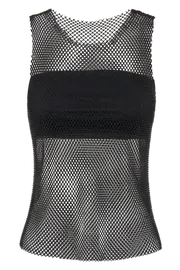 Meshki Sleeveless Tops Women Emerson Diamante Mesh Tank Top 8211 Black Black