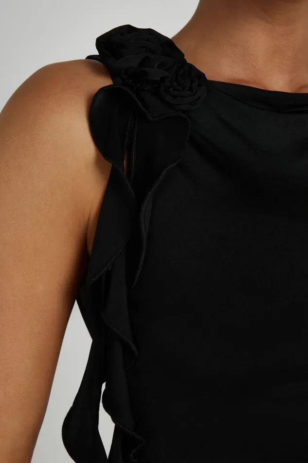 Meshki Sleeveless Tops Women Isabella Sleeveless Rose Top 8211 Black Black