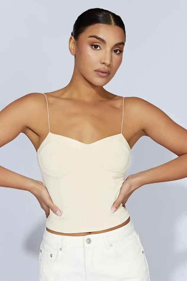 Meshki Sleeveless Tops Women Kaitlyn Sweetheart Thin Strap Top 8211 Cream Cream Meshki Sleeveless Tops Women Kaitlyn Sweetheart Thin Strap Top 8211 Cream Cream