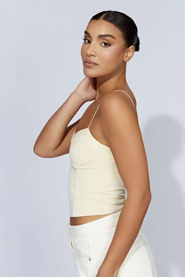 Meshki Sleeveless Tops Women Kaitlyn Sweetheart Thin Strap Top 8211 Cream Cream Meshki Sleeveless Tops Women Kaitlyn Sweetheart Thin Strap Top 8211 Cream Cream