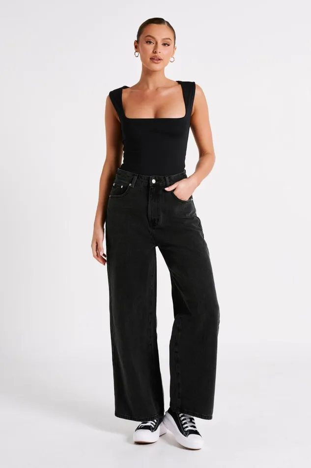 Meshki Sleeveless Tops Women Linley Recycled Nylon Long Line Top 8211 Black Black