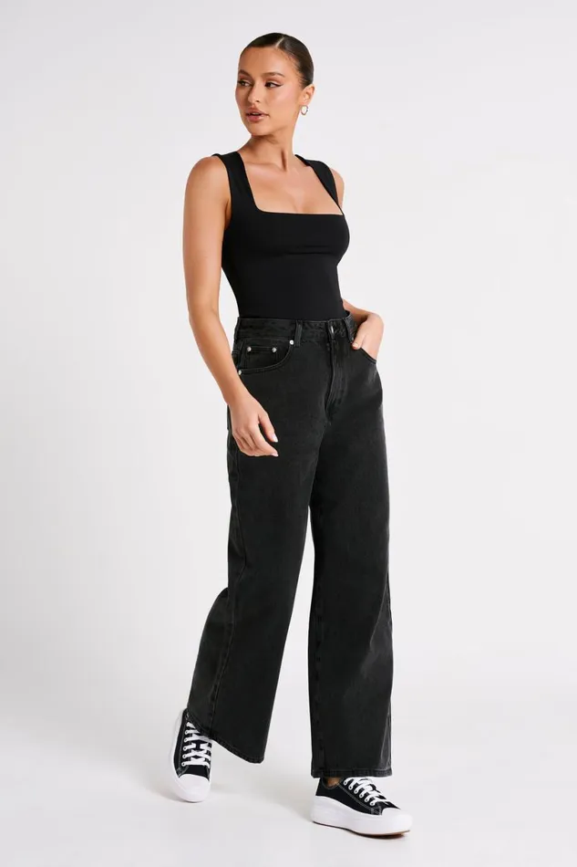 Meshki Sleeveless Tops Women Linley Recycled Nylon Long Line Top 8211 Black Black
