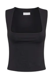 Meshki Sleeveless Tops Women Linley Recycled Nylon Long Line Top 8211 Black Black