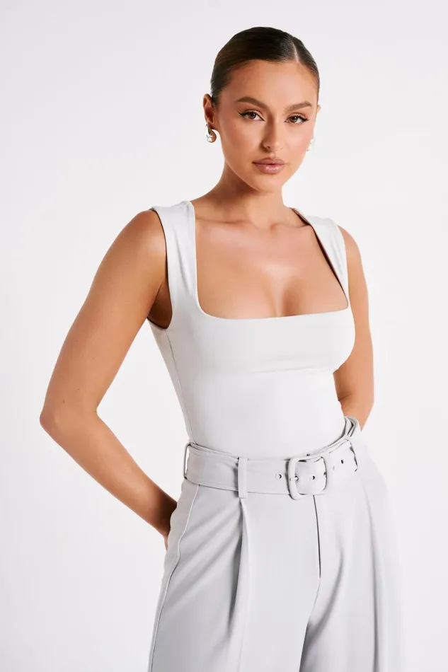 Meshki Sleeveless Tops Women Linley Recycled Nylon Long Line Top 8211 Ice Grey Icegrey Meshki Sleeveless Tops Women Linley Recycled Nylon Long Line Top 8211 Ice Grey Icegrey