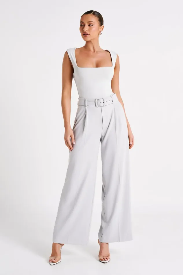 Meshki Sleeveless Tops Women Linley Recycled Nylon Long Line Top 8211 Ice Grey Icegrey