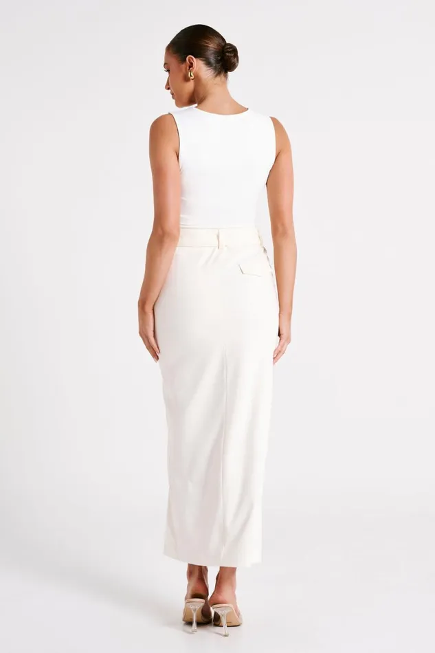 Meshki Sleeveless Tops Women Linley Recycled Nylon Long Line Top 8211 White White