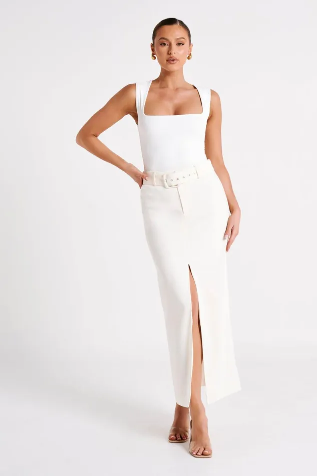 Meshki Sleeveless Tops Women Linley Recycled Nylon Long Line Top 8211 White White