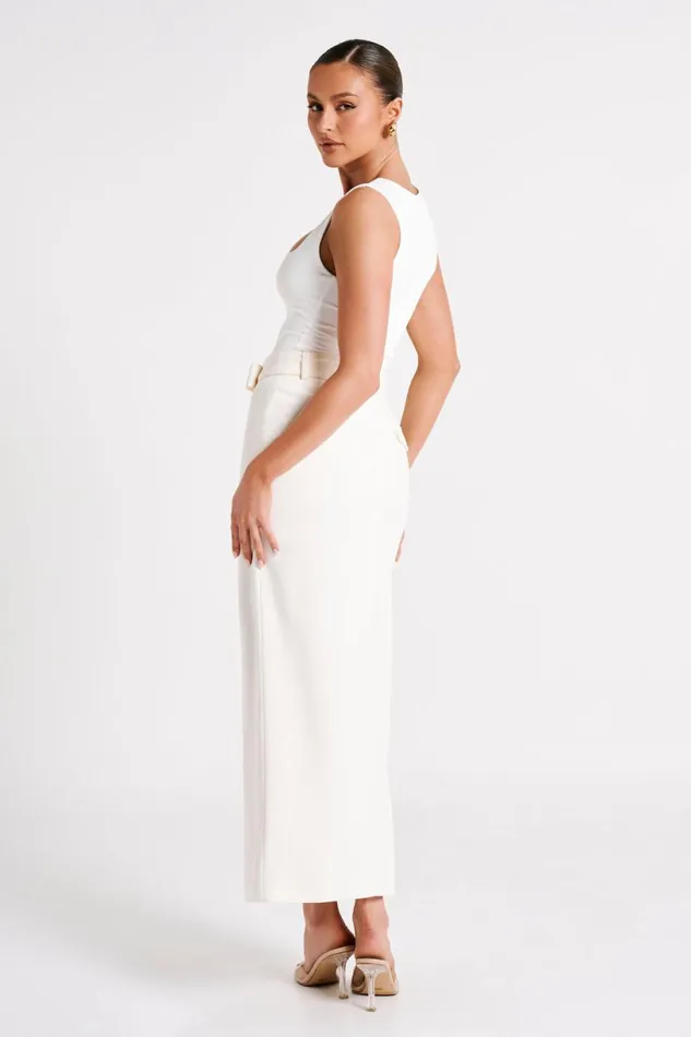 Meshki Sleeveless Tops Women Linley Recycled Nylon Long Line Top 8211 White White