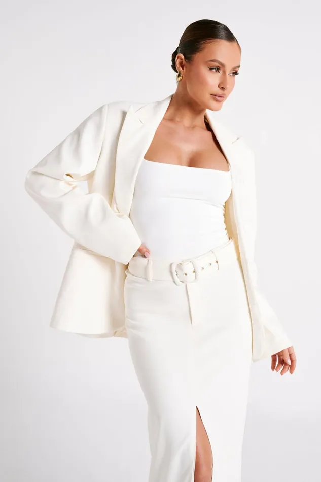 Meshki Sleeveless Tops Women Linley Recycled Nylon Long Line Top 8211 White White