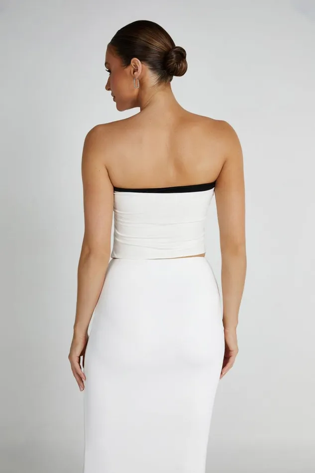 Meshki Sleeveless Tops Women Megan Strapless Rose Top 8211 BlackWhite Blackwhite
