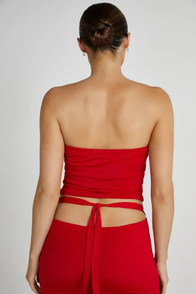 Meshki Sleeveless Tops Women Megan Strapless Rose Top 8211 Red Red