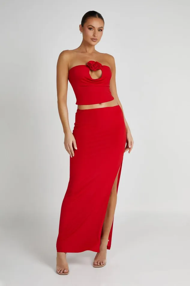 Meshki Sleeveless Tops Women Megan Strapless Rose Top 8211 Red Red