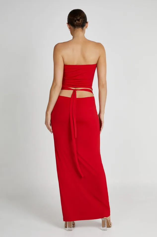 Meshki Sleeveless Tops Women Megan Strapless Rose Top 8211 Red Red