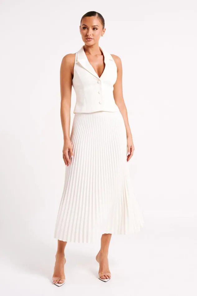 Meshki Sleeveless Tops Women Mura Suiting Vest 8211 Ivory Ivory