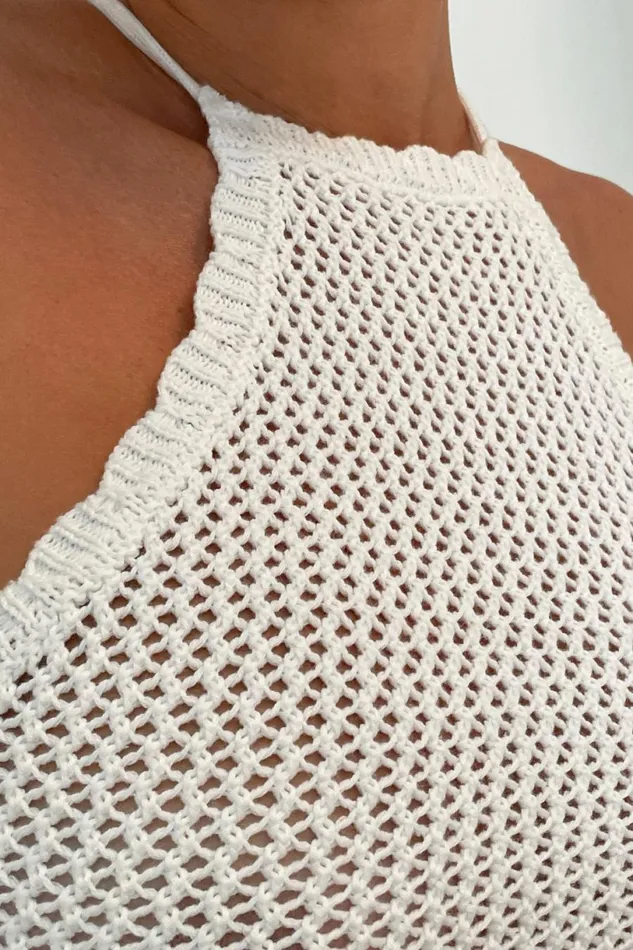 Meshki Sleeveless Tops Women Sylvana Crochet Halter Top 8211 White White Meshki Sleeveless Tops Women Sylvana Crochet Halter Top 8211 White White