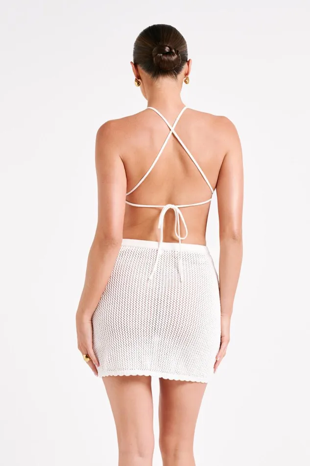 Meshki Sleeveless Tops Women Sylvana Crochet Halter Top 8211 White White Meshki Sleeveless Tops Women Sylvana Crochet Halter Top 8211 White White