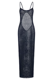 Meshki Summer Dresses Women Zelda Sequin Crochet Maxi Dress 8211 Midnight Navy Midnightnavy