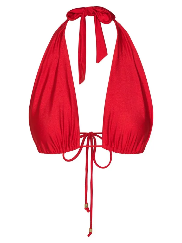 Meshki Swimwear Women Macy Halter Tie Bikini Top 8211 Red Red Meshki Swimwear Women Macy Halter Tie Bikini Top 8211 Red Red