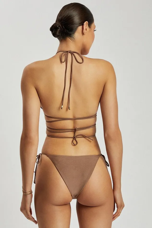 Meshki Swimwear Women Peyton Tie Up Bikini Bottom 8211 Chocolate Chocolate Meshki Swimwear Women Peyton Tie Up Bikini Bottom 8211 Chocolate Chocolate