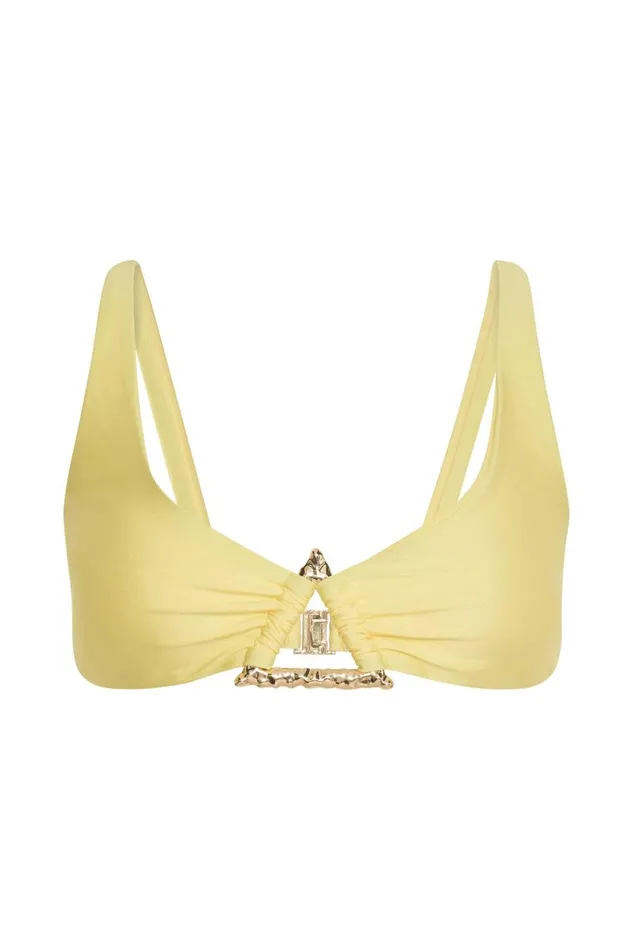 Meshki Swimwear Women Riley Triangle Hardware Bikini Top 8211 Canary Yellow Canaryyellow Meshki Swimwear Women Riley Triangle Hardware Bikini Top 8211 Canary Yellow Canaryyellow