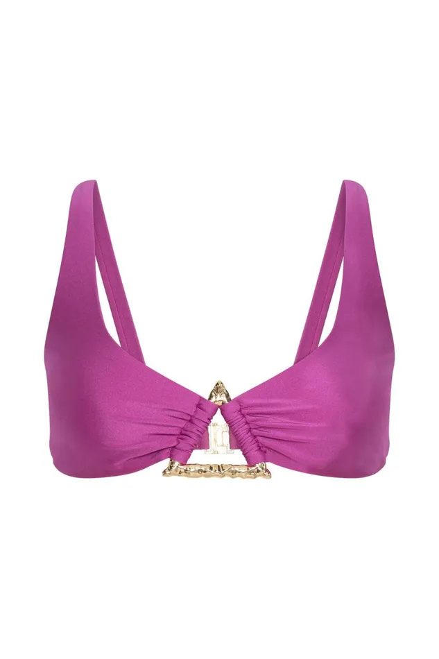 Meshki Swimwear Women Riley Triangle Hardware Bikini Top 8211 Violet Violet Meshki Swimwear Women Riley Triangle Hardware Bikini Top 8211 Violet Violet