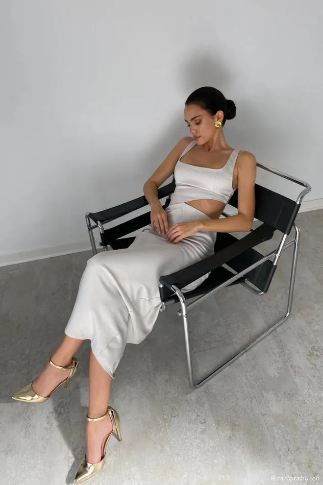 Meshki Wedding Guests Women Gianna Maxi Dress 8211 Silver Silver