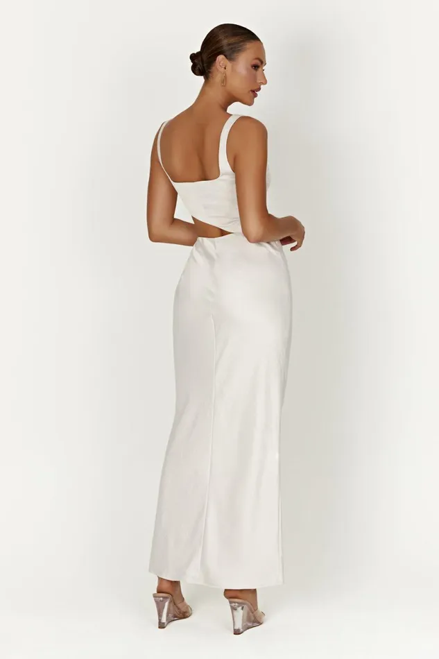 Meshki Wedding Guests Women Gianna Maxi Dress 8211 Silver Silver