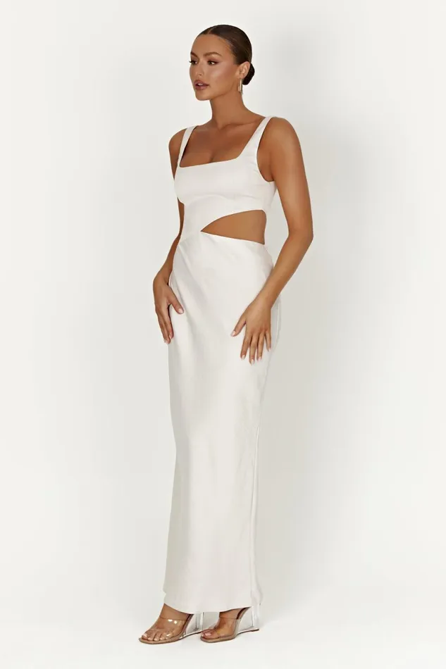 Meshki Wedding Guests Women Gianna Maxi Dress 8211 Silver Silver