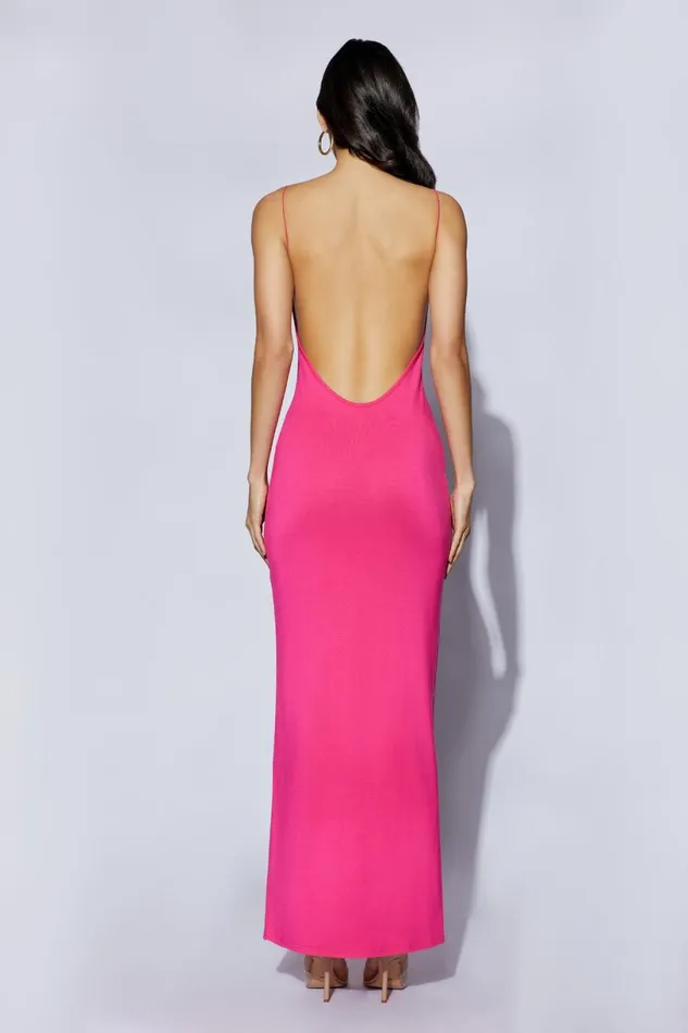 Meshki Wedding Guests Women Kirsty Strappy Circle Cutout Maxi Dress Fuchsia Fuchsia Meshki Wedding Guests Women Kirsty Strappy Circle Cutout Maxi Dress Fuchsia Fuchsia