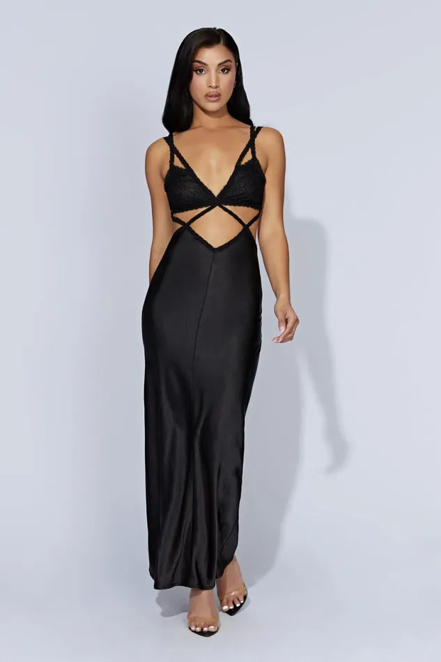 Meshki Wedding Guests Women Seraphine Lace Maxi Dress 8211 Black Black Meshki Wedding Guests Women Seraphine Lace Maxi Dress 8211 Black Black