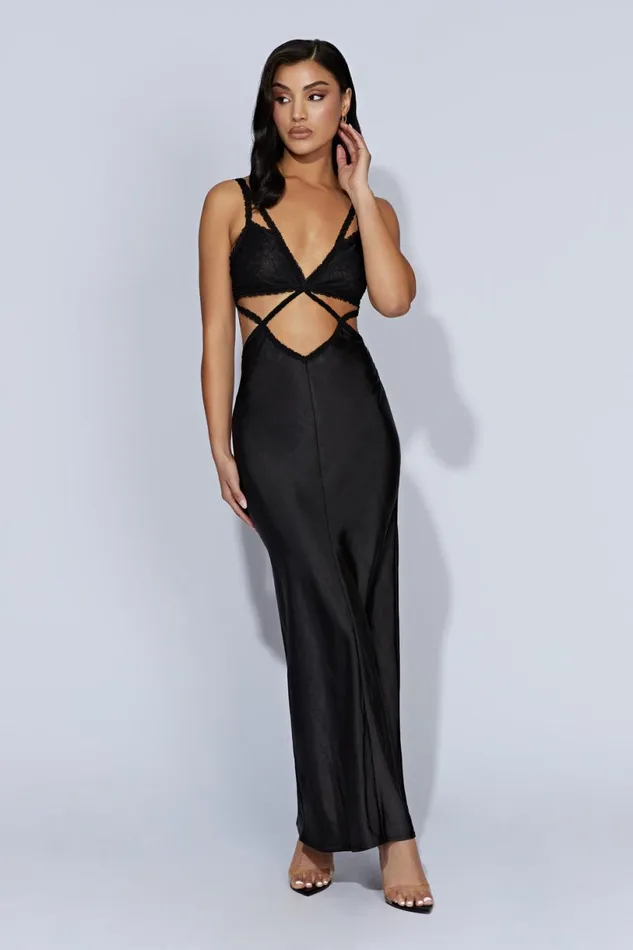Meshki Wedding Guests Women Seraphine Lace Maxi Dress 8211 Black Black Meshki Wedding Guests Women Seraphine Lace Maxi Dress 8211 Black Black