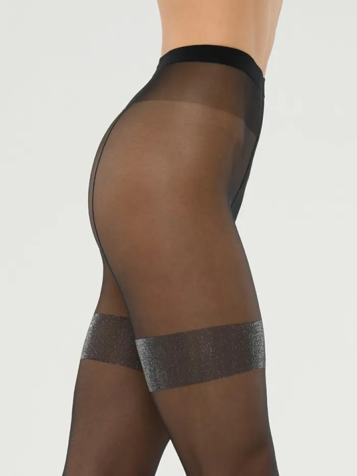 Metallic Tights Blacksilver Women Wolford Tights