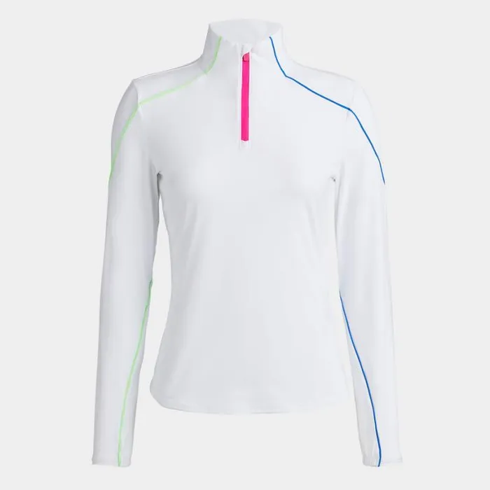 Mid Layers Women GFORE COLOUR BLOCK SUN SHIELD SILKY TECH NYLON QUARTER ZIP LAYER Snow Mid Layers Women GFORE COLOUR BLOCK SUN SHIELD SILKY TECH NYLON QUARTER ZIP LAYER Snow