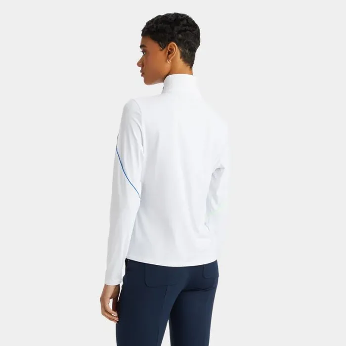 Mid Layers Women GFORE COLOUR BLOCK SUN SHIELD SILKY TECH NYLON QUARTER ZIP LAYER Snow